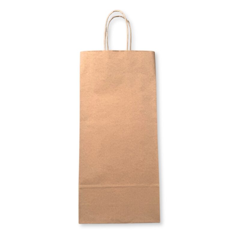 18x8x39cm Χάρτινη Τσάντα 2 Ποτών με Πάτο και Χώρισμα