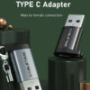 CABLETIME αντάπτορας USB-C σε USB CT-AMCF, 2.1A, 5Gbps, μαύρος