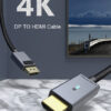 CABLETIME καλώδιο DisplayPort σε HDMI CT-P02G4K, 4K, 1.8m, μαύρο
