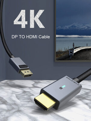 CABLETIME καλώδιο DisplayPort σε HDMI CT-P02G4K, 4K, 1.8m, μαύρο