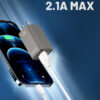 LDNIO καλώδιο Micro USB σε USB LS371, 2.1A, 1m, λευκό