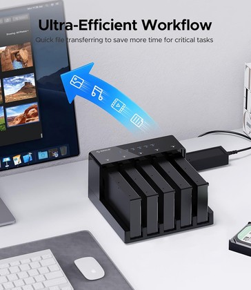 ORICO docking station για 2.5" ή 3.5" SATA HDD/SSD 6558US3-C, 5 θέσεων, 5Gbps, clone function, μαύρο