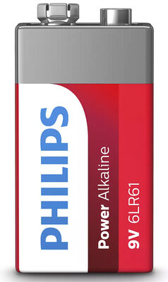 PHILIPS Power αλκαλικές μπαταρίες 6LR61P1B/10, 6LR61 9V, 1τμχ