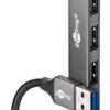GOOBAY USB hub 74456, 4x θυρών, USB 3.2, 5Gbps, USB σύνδεση, γκρι