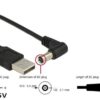 DELOCK καλώδιο USB σε DC 5.5 x 2.1mm 83578, γωνιακό, 1.5m, μαύρο