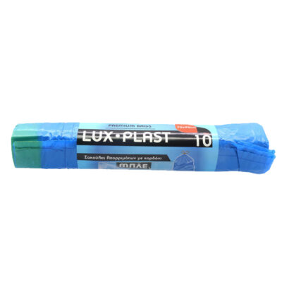 LUX-PLAST ΣΑΚΟΥΛΑ ΑΠΟΡΡΙΜΑΤΩΝ ΡΟΛΟ ΜΕ ΚΟΡΔΟΝΙ ΜΠΛΕ  (10τεμ.) - (70x95cm)
