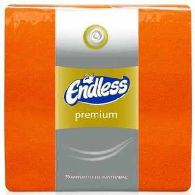ENDLESS ΧΑΡΤΟΠΕΤΣΕΤΑ PREMIUM 50τεμ. - (33x33cm) (ΠΟΡΤΟΚΑΛΙ)