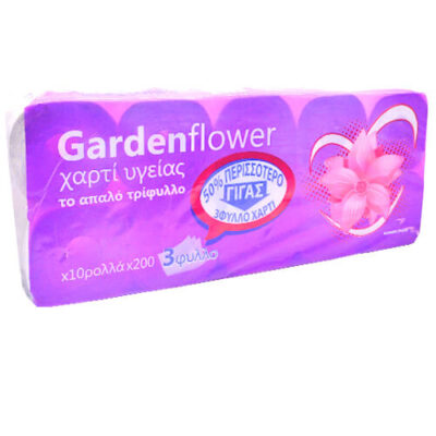 GARDEN FLOWER ΧΑΡΤΙ ΥΓΕΙΑΣ 3ΦΥΛΛΟ ΜΩΒ - (10 ρολλά)