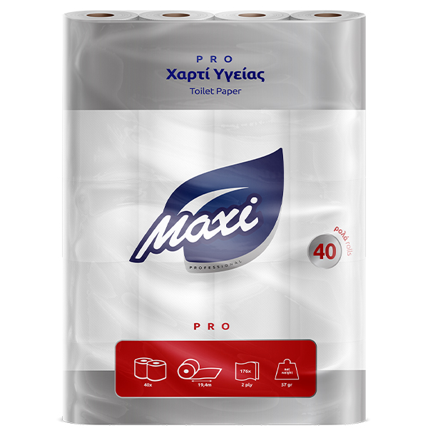 MAXI ΧΑΡΤΙ ΥΓΕΙΑΣ 2φυλλο 57gr. - (40 ΡΟΛΑ) (DECO) (3010011)