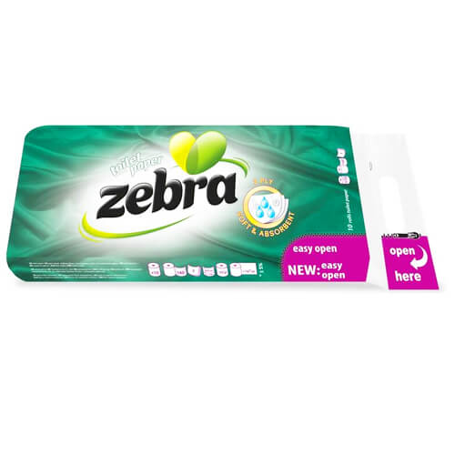 ZEBRA ΧΑΡΤΙ ΥΓΕΙΑΣ 10 ΡΟΛΑ 3Φ - (SOFT ECONOMY) (ΠΡΑΣΙΝΟ)