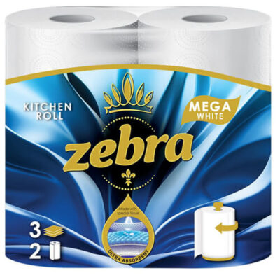 ZEBRA ΧΑΡΤΙ ΚΟΥΖΙΝΑΣ 2 ΡΟΛΑ 3Φ - (MEGA)