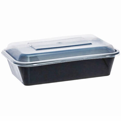 ΣΚΕΥΟΣ ΜΙΚ/ΤΩΝ ΟΡΘΟΓΩΝΙΟ ΜΑΥΡΟ + ΚΑΠΑΚΙ 1100ml - (25τεμ.)