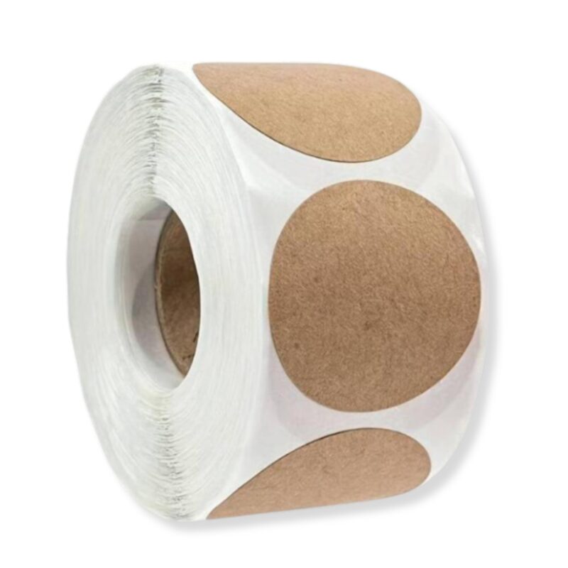 Στρογγυλά Αυτοκόλλητα Kraft Χαρτί 5X5cm 500 Τεμάχια/Ρολό