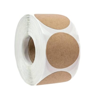 Στρογγυλά Αυτοκόλλητα Kraft Χαρτί 2.5X2.5cm 500 Τεμάχια/Ρολό