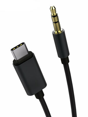 POWERTECH καλώδιο USB-C σε 3.5mm CAB-UC017, 1m, μαύρο