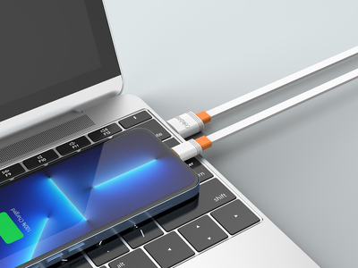 CELEBRAT καλώδιο USB-C σε USB CB-33C, flat, 3A, 1m, λευκό