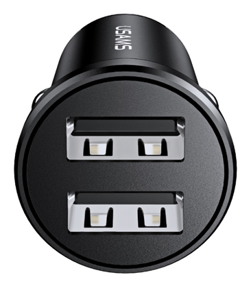 USAMS φορτιστής αυτοκινήτου C20, 2x USB, 2.4A, μαύρος