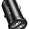 USAMS φορτιστής αυτοκινήτου C20, 2x USB, 2.4A, μαύρος