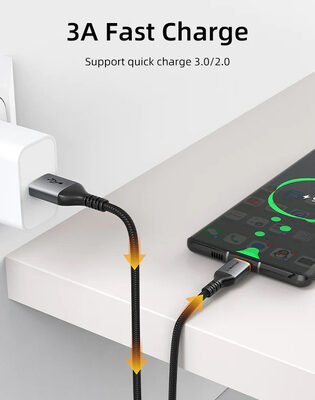 CABLETIME καλώδιο USB σε USB-C CT-AMCM3A, 3A, 2m, μαύρο
