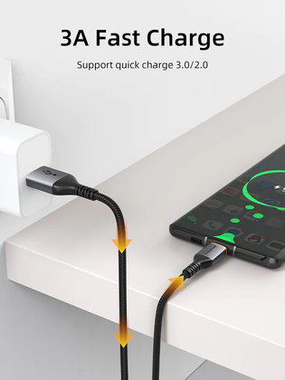 CABLETIME καλώδιο USB σε USB-C CT-AMCM3A, 3A, 2m, μαύρο
