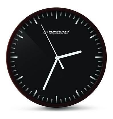 ESPERANZA ρολόι τοίχου Budapest EHC010K, 20cm, μαύρο-όψη ξύλου