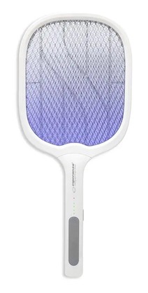 ESPERANZA ηλεκτρική ρακέτα εντόμων EHQ011 με UV λυχνία, 3W, 3500V, 1200mAh, λευκή