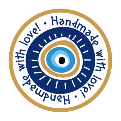 Αυτοκόλλητο δώρου HAND MADE WITH LOVE 4cm Στρόγγυλο 100τμχ