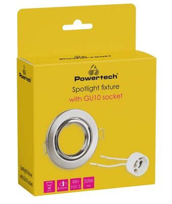 POWERTECH μεταλλικό πλαίσιο spot & ντουί GU10-003, χωνευτό, 81x31.5mm