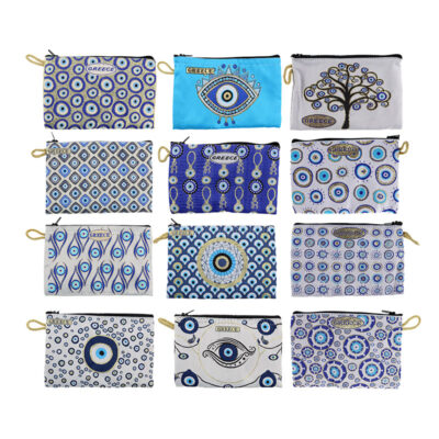 Πορτοφολάκι Υφασμάτινο Κεντητό Greece 15x10cm
