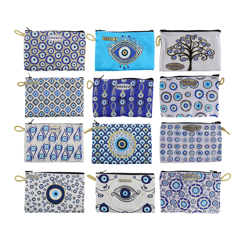 Πορτοφολάκι Υφασμάτινο Κεντητό Greece 15x10cm