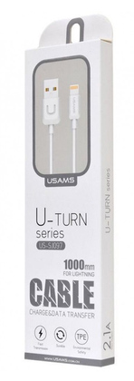 USAMS καλώδιο Lightning σε USB US-SJ097, 2.1A, 1m, λευκό