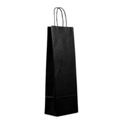 Τσάντα Μαύρη Χάρτινη για Φιάλη 36x12cm KN10117