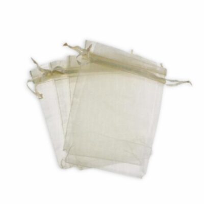 Πουγκί Διάφανο από Οργάντζα Κρέμ Χρώμα 9x12cm 100τμχ Medium