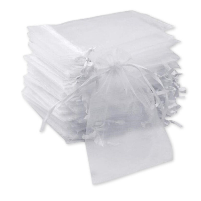 Πουγκί Διάφανο από Οργάντζα Λευκό 9x12cm 100τμχ Medium