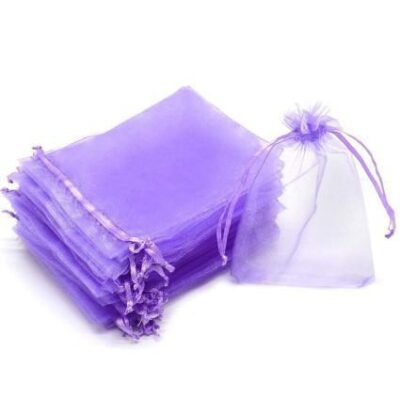 Πουγκί Διάφανο από Οργάντζα Λιλά 9x12cm 100τμχ Medium