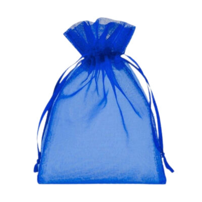 Πουγκί Διάφανο από Οργάντζα Μπλε 10x15cm 100τμχ Large