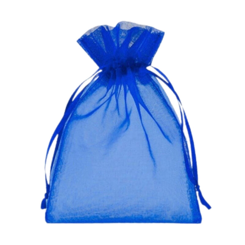 Πουγκί Διάφανο από Οργάντζα Μπλε 10x15cm 100τμχ Large