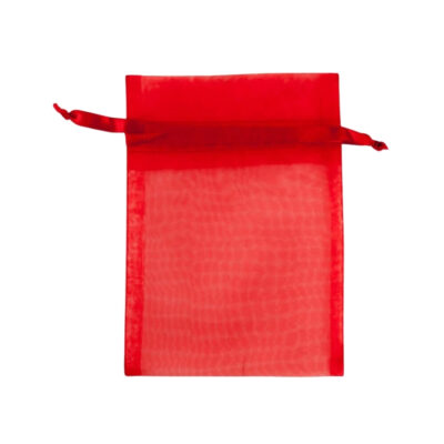 Πουγκί Διάφανο από Οργάντζα Κόκκινο 9x12cm 100τμχ Medium