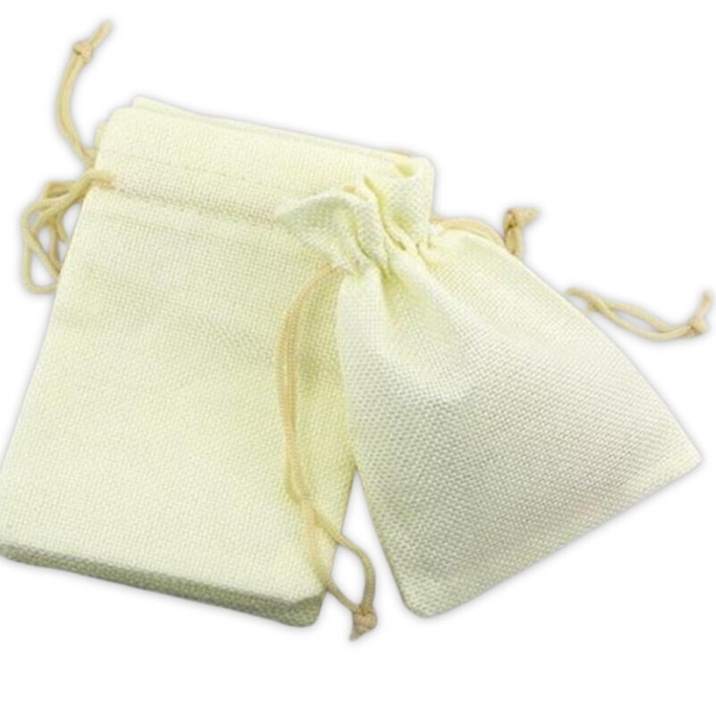 Πουγκί Λινάτσα σε Κρέμ Χρώμα 7x9cm 50 Τεμάχια Small