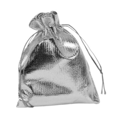 Πουγκί Γυαλιστερό Ασημί 9x11cm 50τμχ Medium