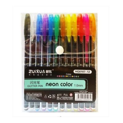 Glitter Στυλό Rollerball με Neon Χρώματα 1.0mm ΣΕΤ 12τμχ