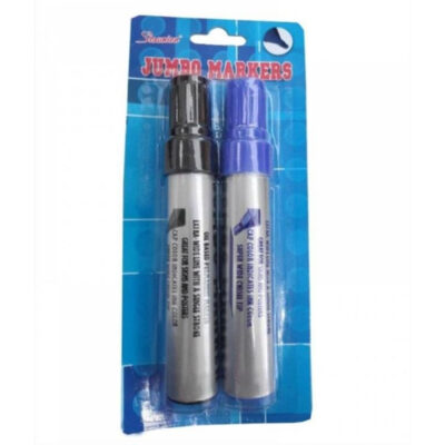 Μαρκαδοροι JUMBO Μαύρο Μπλε Χρωμα Μύτη 8mm 2τμχ