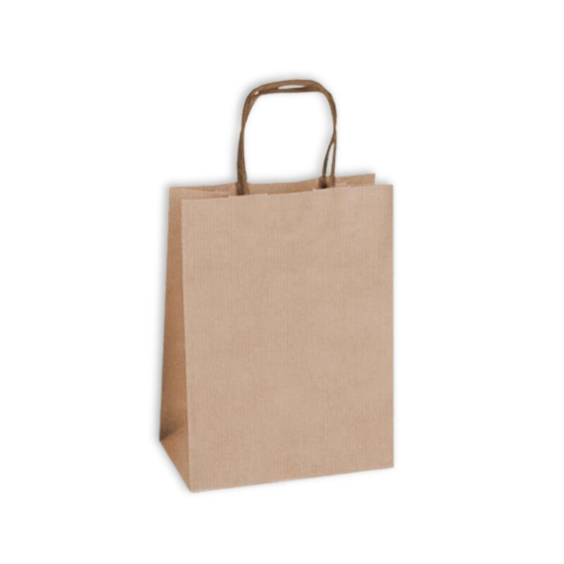 Premium Τσάντα Kraft Χάρτινη με Στριφτό Χερούλι Καφέ 22x11x27