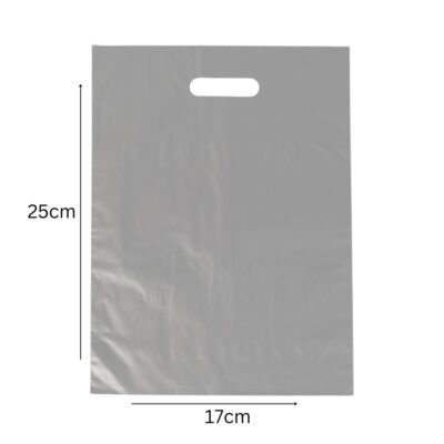 17x25cm Τσάντα Χούφτα Ασημί Χαρτοπλάστ 55micron 1kg/240τμχ