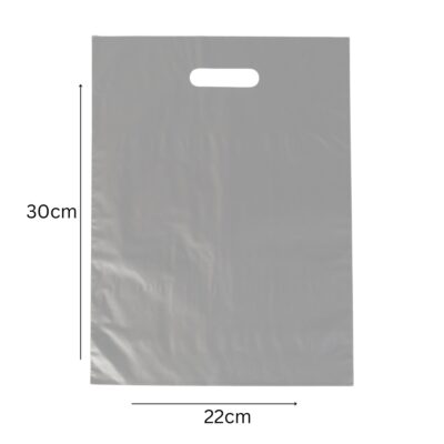 22x30cm Τσάντα Χούφτα Ασημί Χαρτοπλάστ 55micron 1kg/170τμχ