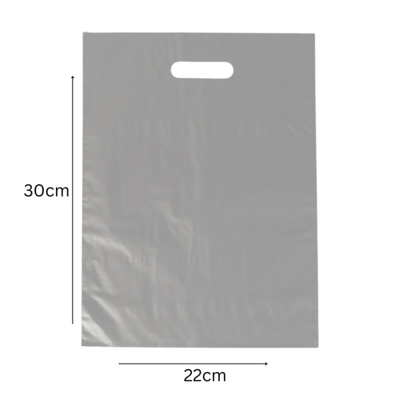 22x30cm Τσάντα Χούφτα Ασημί Χαρτοπλάστ 55micron 1kg/170τμχ