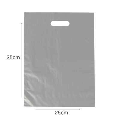 25x35cm Τσάντα Χούφτα Ασημί Χαρτοπλάστ 55micron 1kg/120τμχ