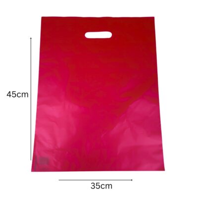 35x45cm Τσάντα Χούφτα Κόκκινη Χαρτοπλάστ 55micron 1kg/70τμχ