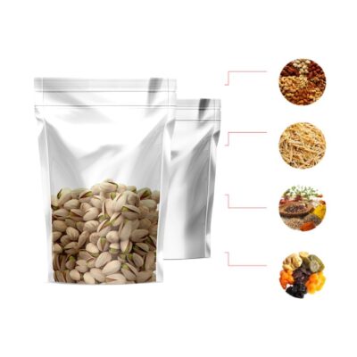 Σακουλάκι Τροφίμων Doypack Ziplock Διαφανές Μεταλιζέ 8,5x5x12+3 cm 50gr