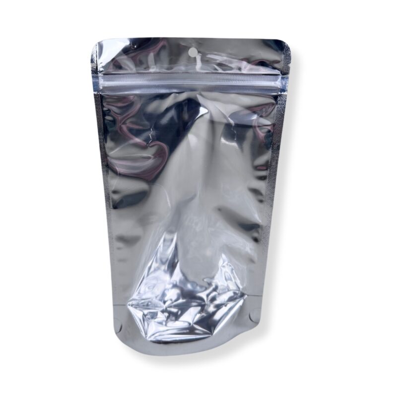 13x21x6cm Σακουλάκι Τροφίμων Doypack Ziplock Διαφανές Μεταλιζέ 250gr